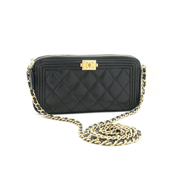Chanel Wallet On Chain Black Leather Shoulder Bag (Pre-Owned) - Picture 1 of 12